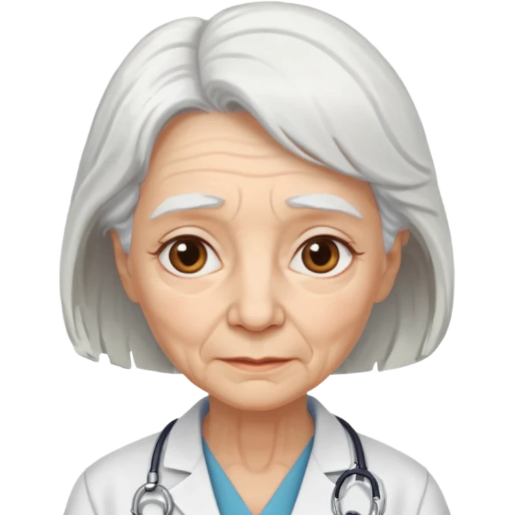 old doctor without stethoscope female emoji
