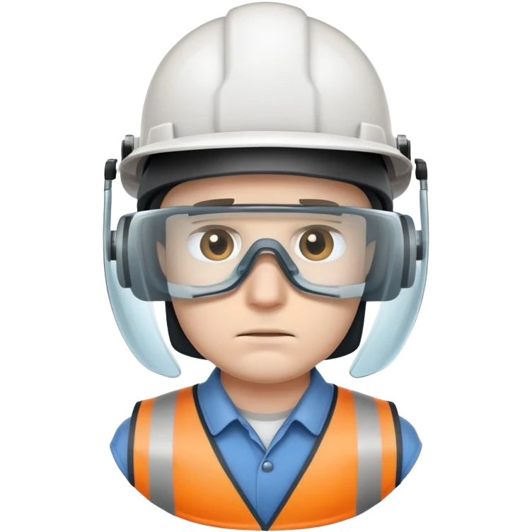 sad-engineer wearing face protector emoji