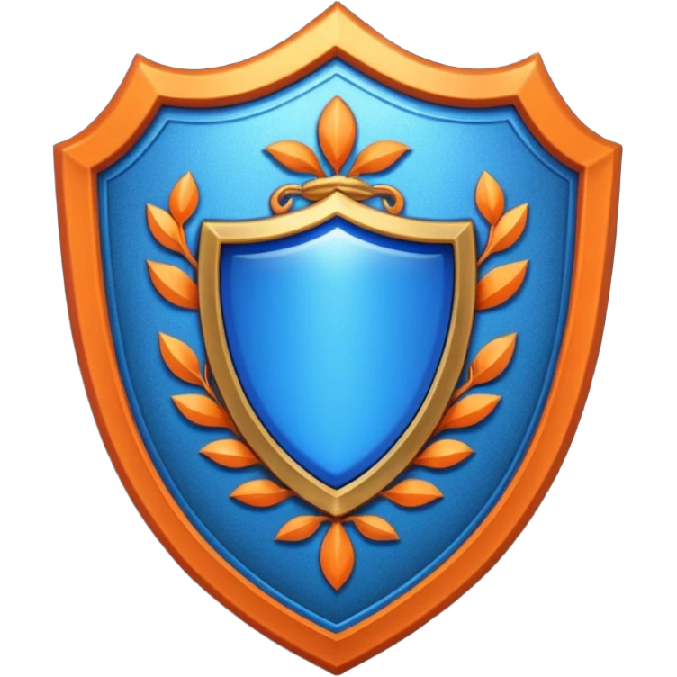 glitter blue and orange ancestor shield emoji
