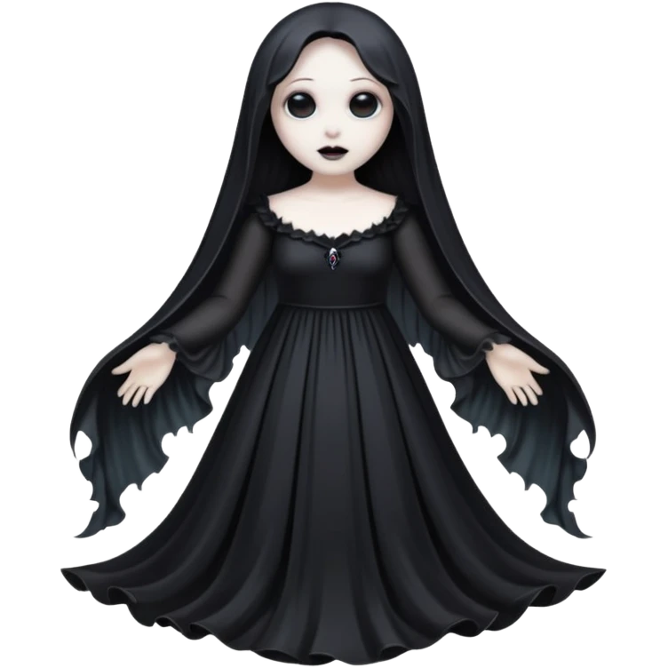 Dead ghost, black gothic style emoji