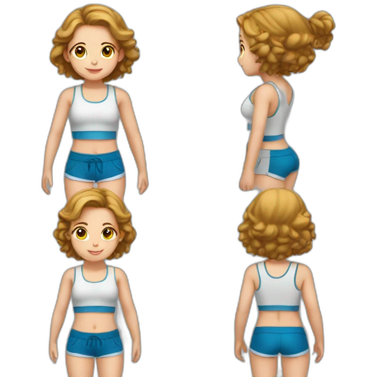 upperbody female young child girl light skin athletic midriff cute adorable sweet emoji