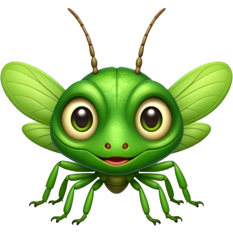 cute grasshopper with big eyes emoji