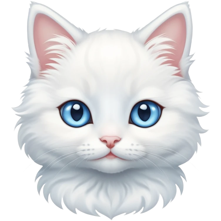 cute white kitten with blue eyes emoji