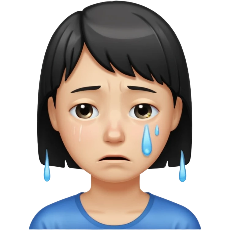 sad crying because new cuthair emoji