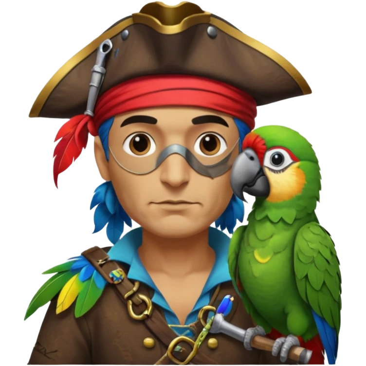 pirate and parrot emoji