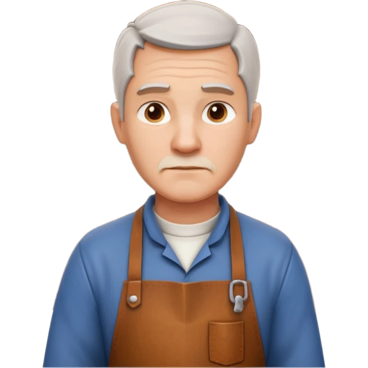 master woodcraft carpenter portrait, head and shoulders only, leather apron collar, carved wood patterns visible, thoughtful focused look, artisan vibe, 3D cartoon, mobile game icon style, clean background, no text, no watermark
 emoji
