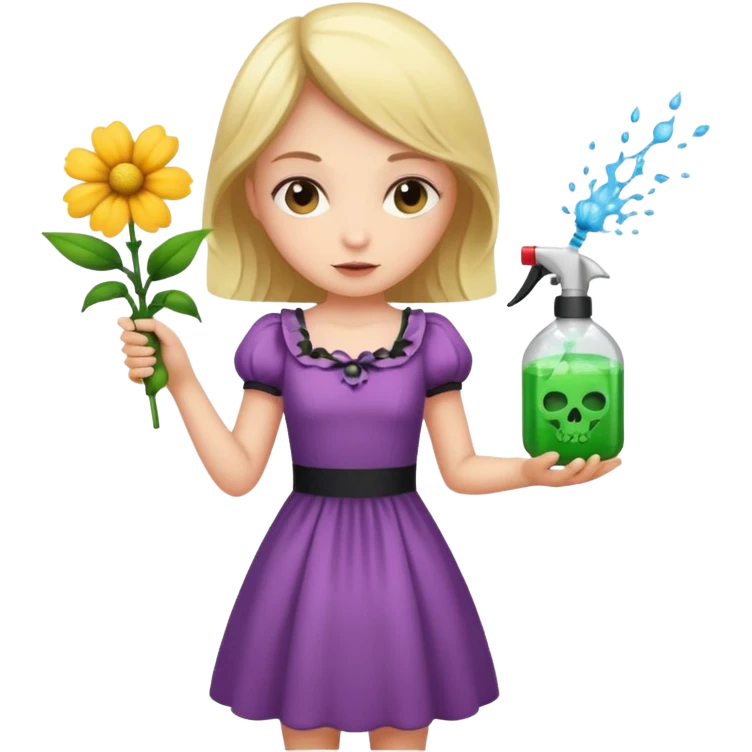 دختری که سم میپاشه روی گل emoji