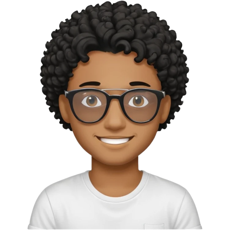 new york, cool young black guy with shades, curly hair, nice smile emoji