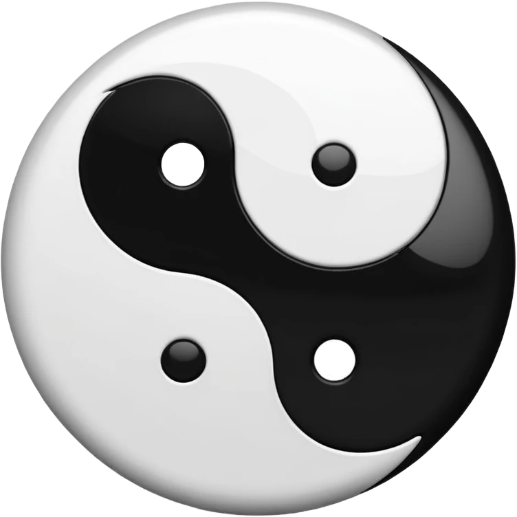 Genera el Jin yang en blanco y negro emoji