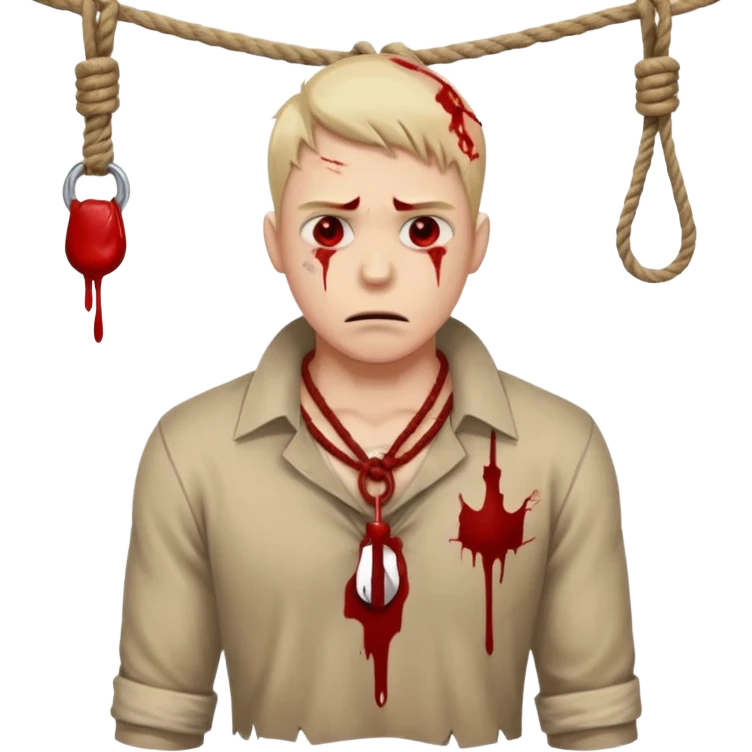 A man being hung emoji