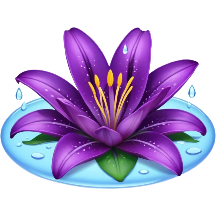 water purple lily circle leaf emoji