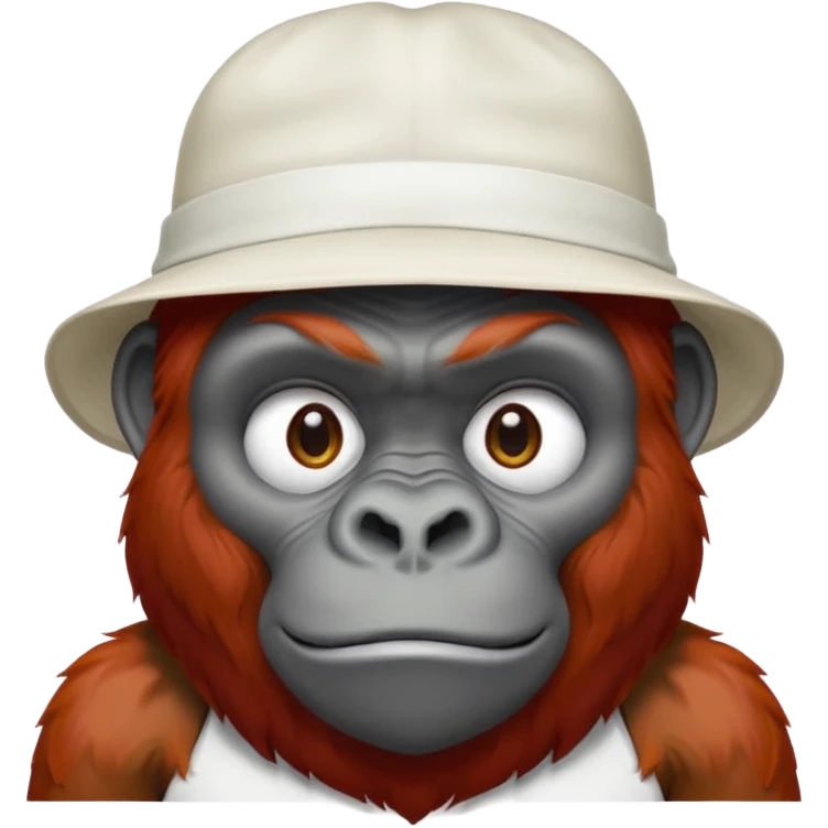 red haired gorilla with white hat emoji