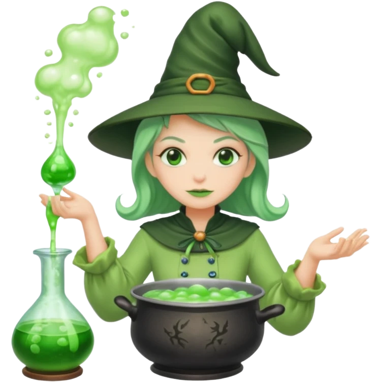 green witch cooking potion emoji