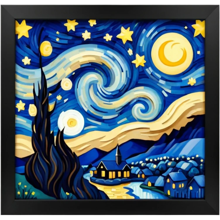 The starry night in painting frame
















 emoji