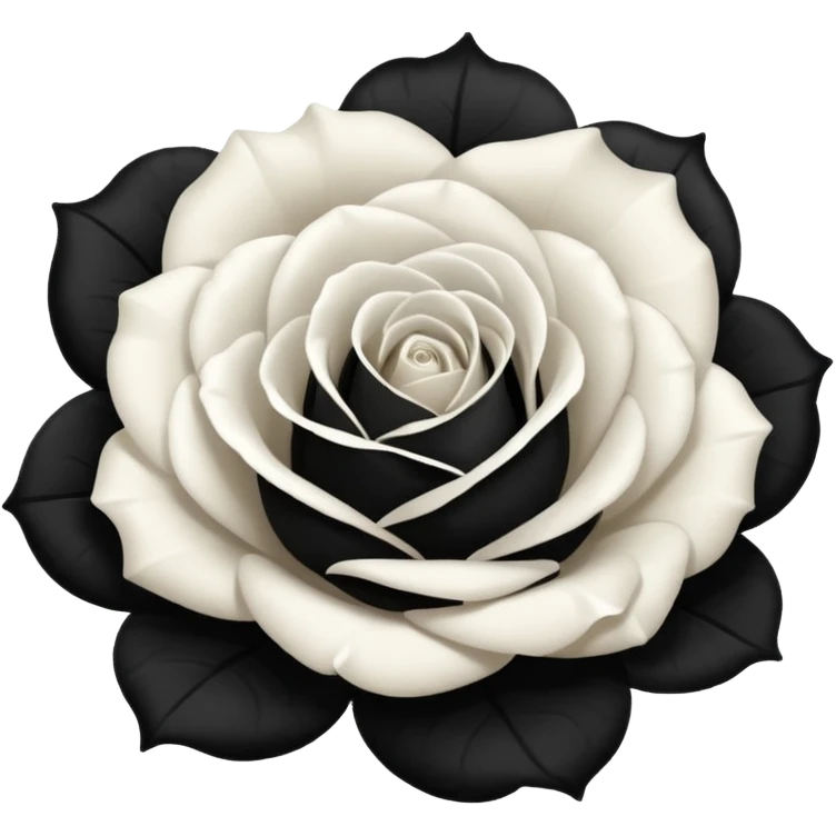 White rose and black rose emoji