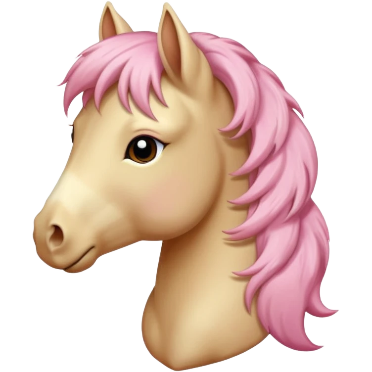Beige horse with soft pink hair emoji