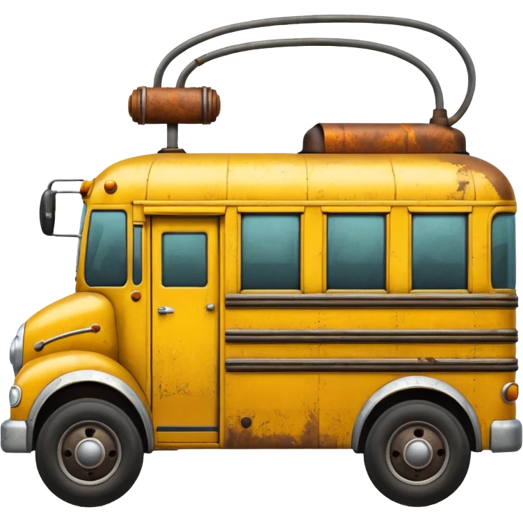 a school bus with bomboclat  emoji