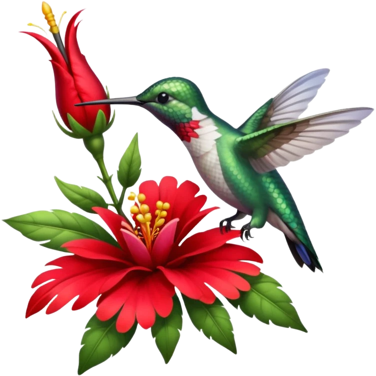 hummingbird drinking nectar from flower emoji