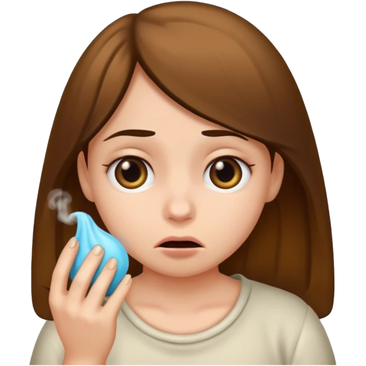 a girl taking a really bad smelly poop emoji