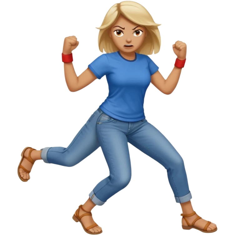 Woman angry kickin emoji