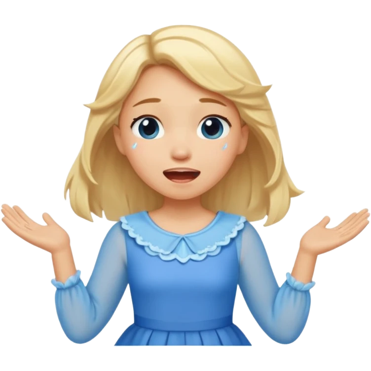 A cute fairytale character flying and crying because she is so happy emoji