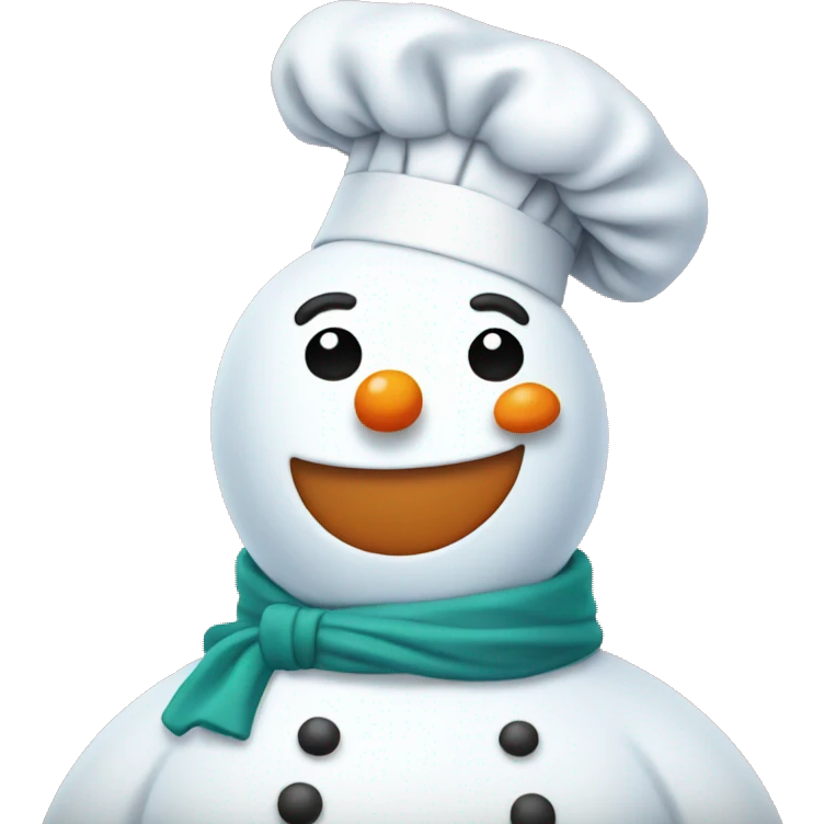 snowman with chef's hat and apron emoji