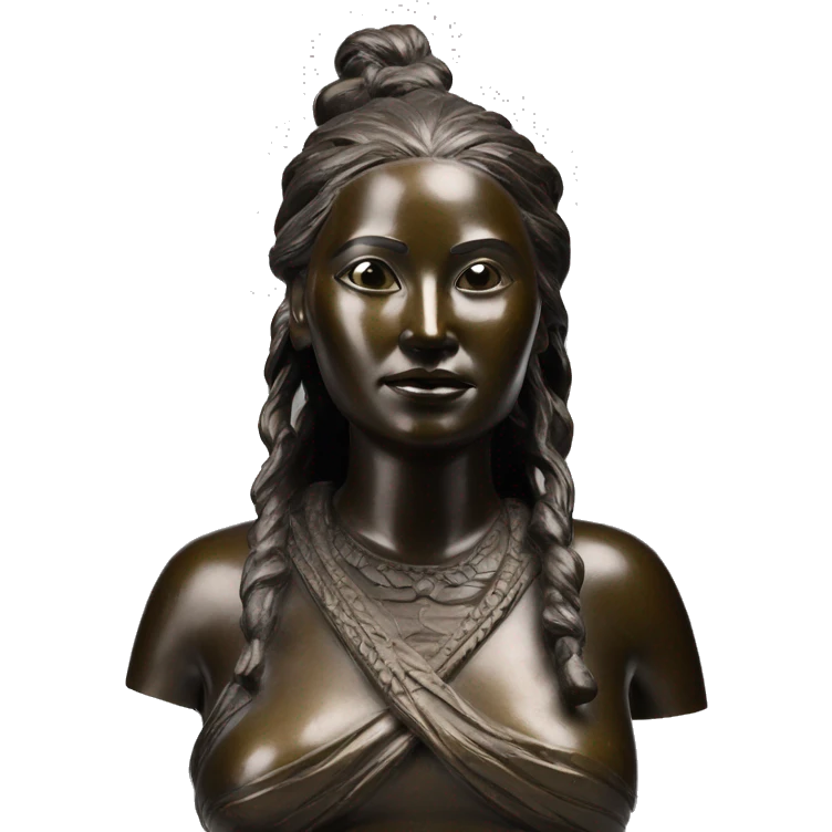large bronze woman figure native a emoji