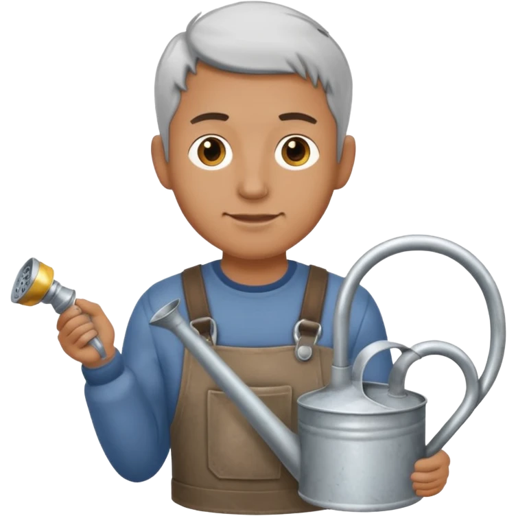 man holding watering pot emoji