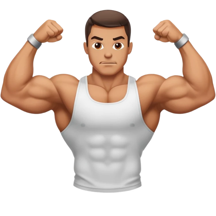 man hitting double bicep pose  emoji