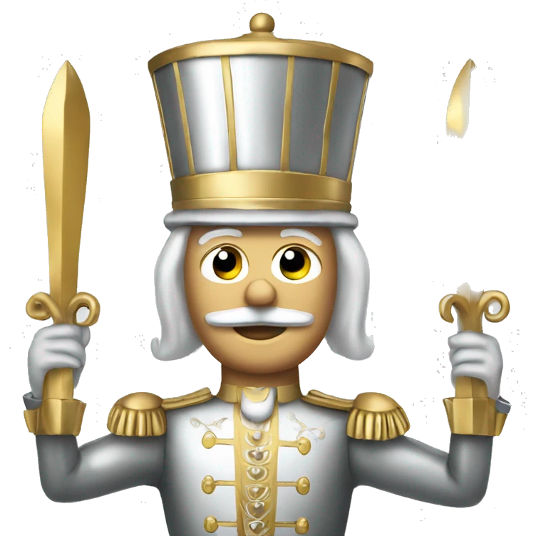 silver and gold nutcracker emoji