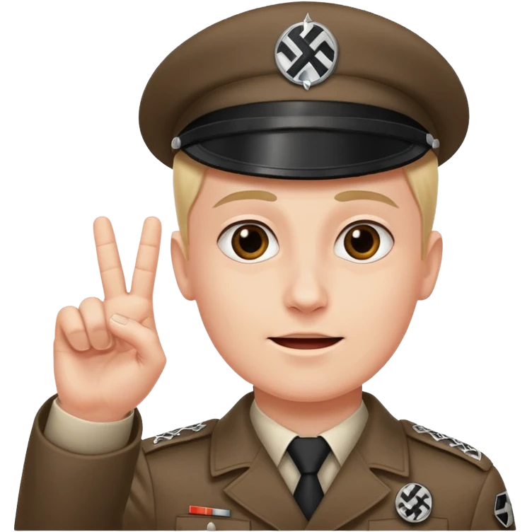 Nazi salut with all 5 fingers together emoji