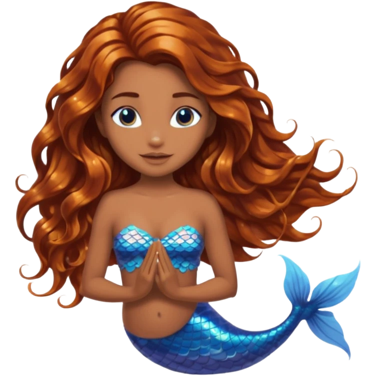 brown mermaid half body emoji
