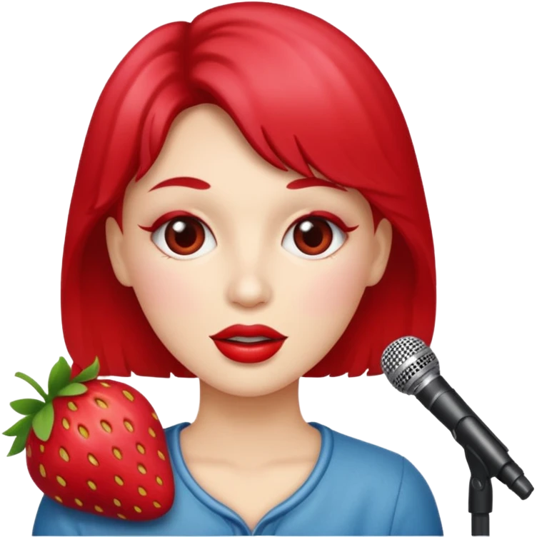 singer strawberry face emoji