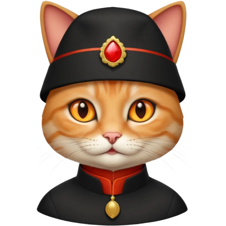black suited catwith fes hat emoji