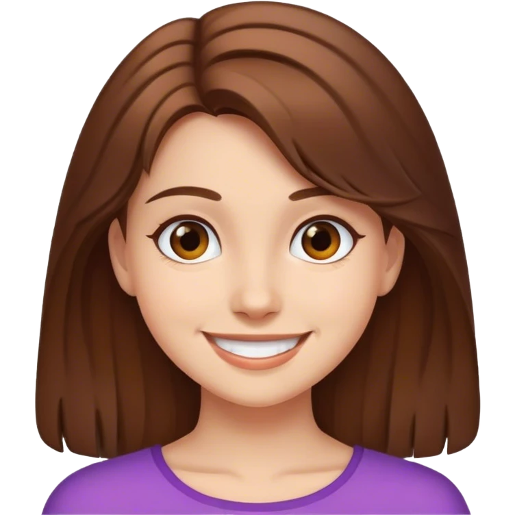 smiling girl with brown hair emoji