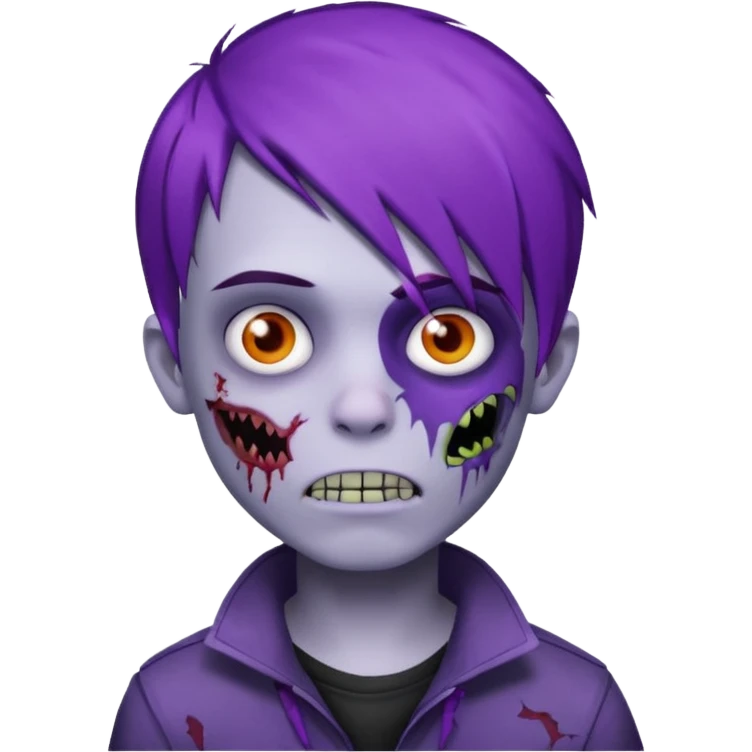 boy emo zombie purple hair emoji
