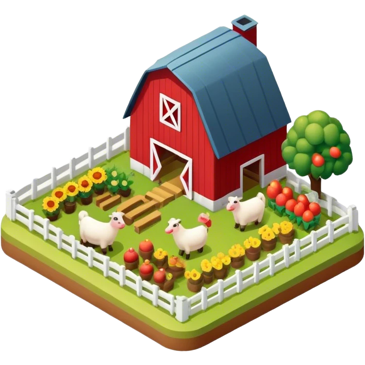 Isometric tiny farm emoji