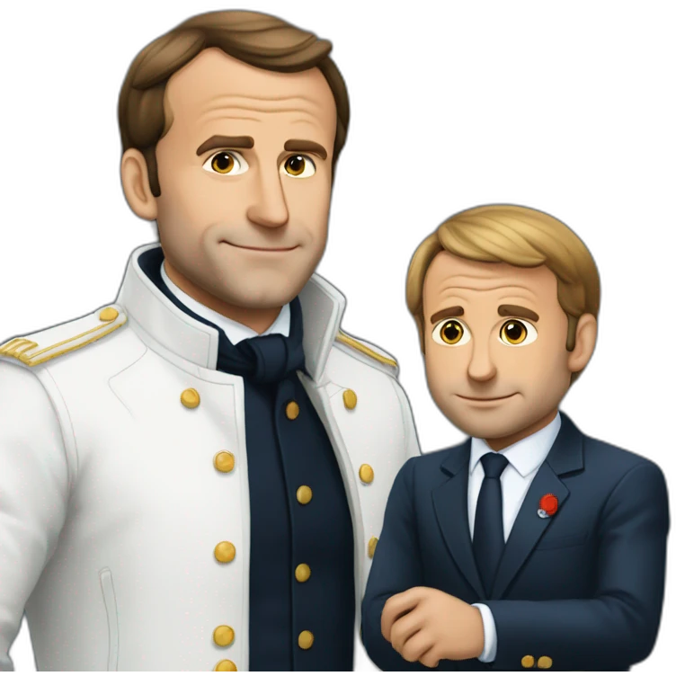 macron qui embrasse marcon emoji | AI Emoji Generator