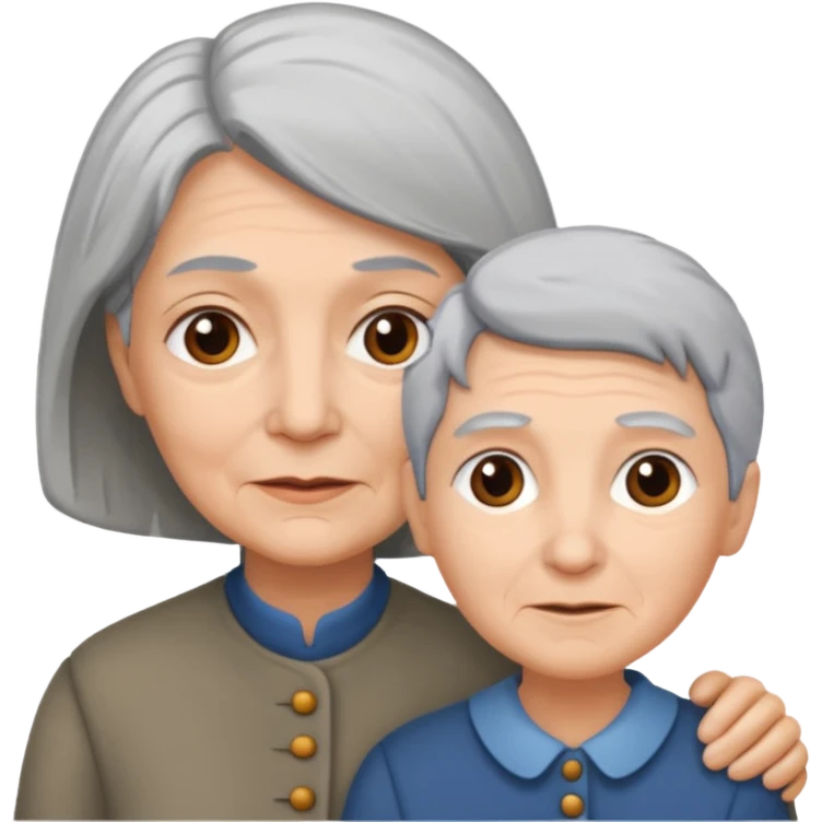lo mismo que estas haciendo solo coloca alado de la abuela un hombre joven  emoji