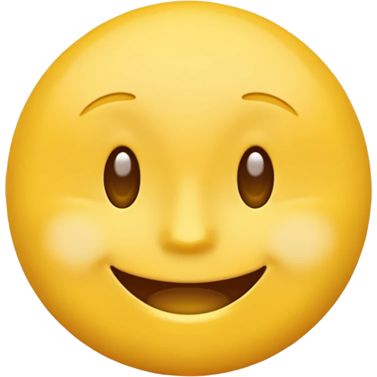 Emoji, yellow round smiling face, closed mouth emoji