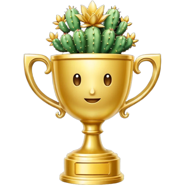 gold cactus cup trophy emoji