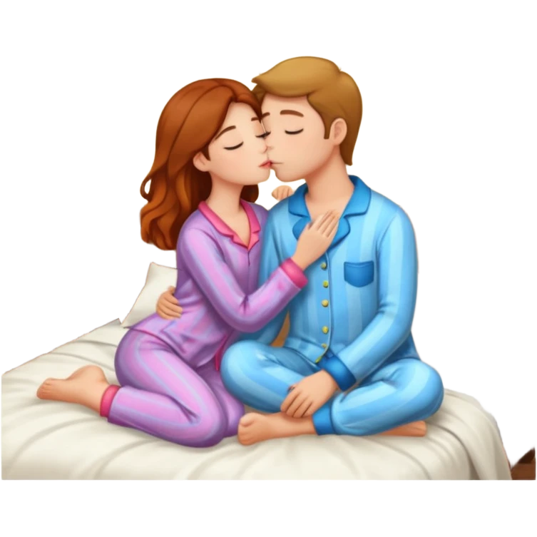 two Kissing in pajamas emoji