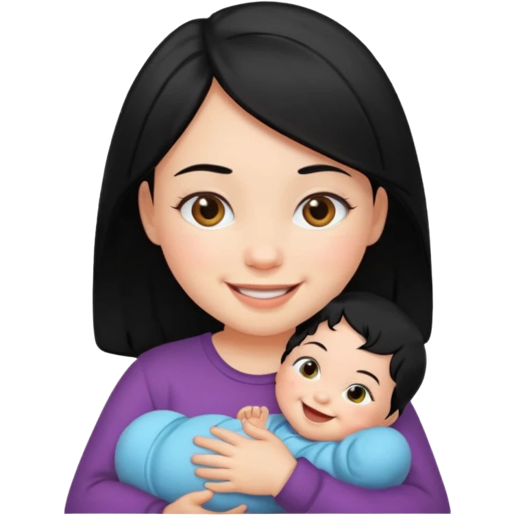 girl black hair baby emoji