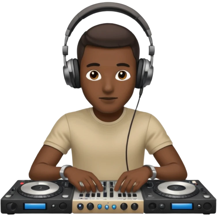 man dj with setup emoji