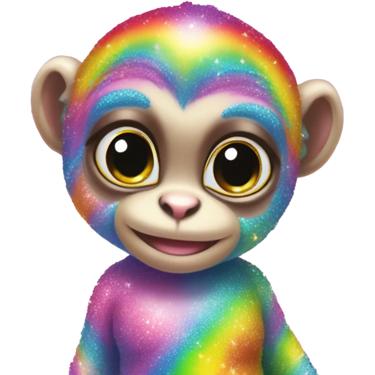 Lisa frank sparkly rainbow baby monkey emoji
