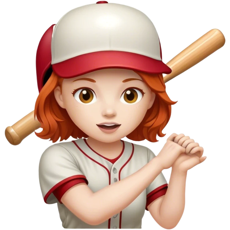 a red head playing baseball  emoji