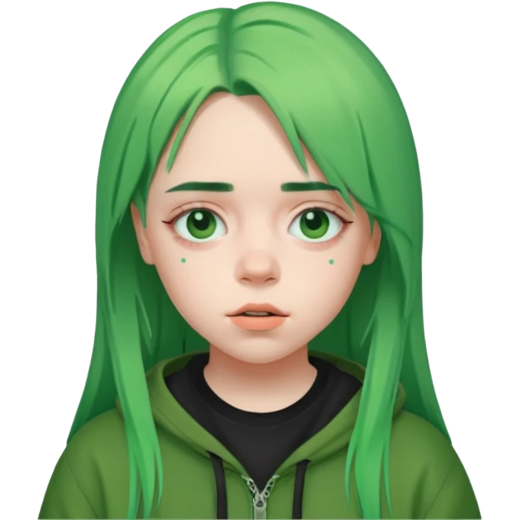 Billie Eilish just face  emoji