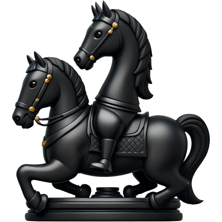 simple piece of chess knight in black emoji
