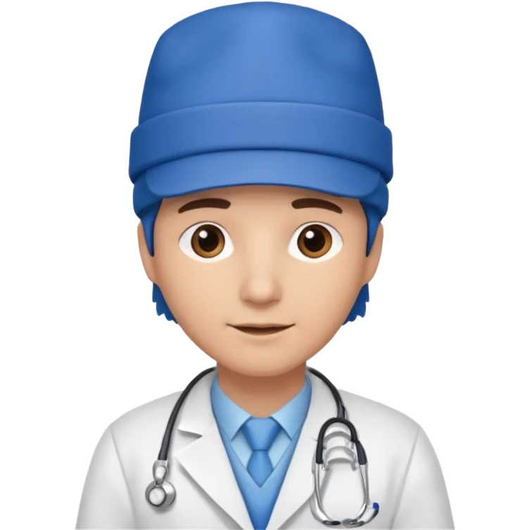 doctor with blue hat emoji