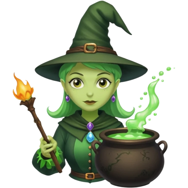 green witch cooking potion emoji